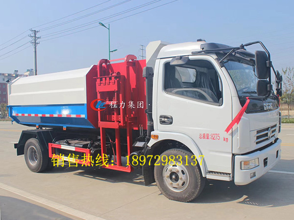 东风多利卡7-8方挂桶式垃圾车