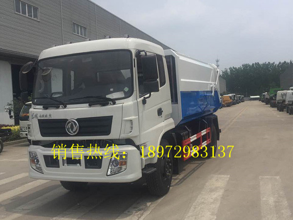 东风145新款侧装压缩式挂桶式垃圾车